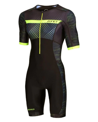 Zone 3 Revolution Mens Short Sleeve Trisuit -Black/Green