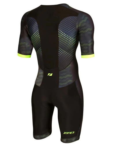 ZONE3 Revolution Men's Short Sleeve Trisuit -Black/Green