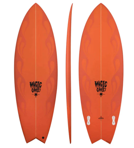 Magic Carpet Dark Water Dagger PU Surfboard - Burnt Orange/Flame