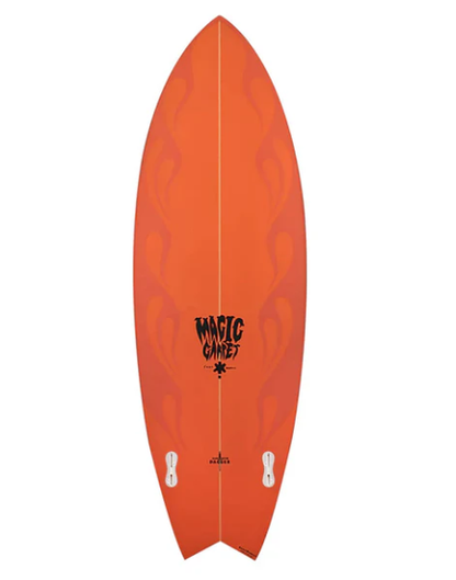 Magic Carpet Dark Water Dagger PU Surfboard - Burnt Orange/Flame
