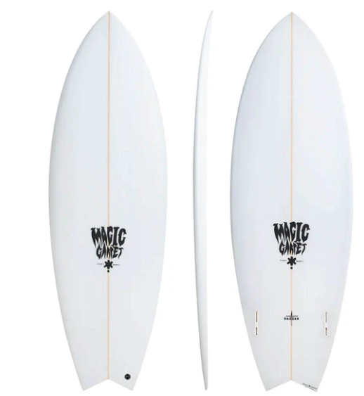 Magic Carpet Dark Water Dagger PU Surfboard - Clear