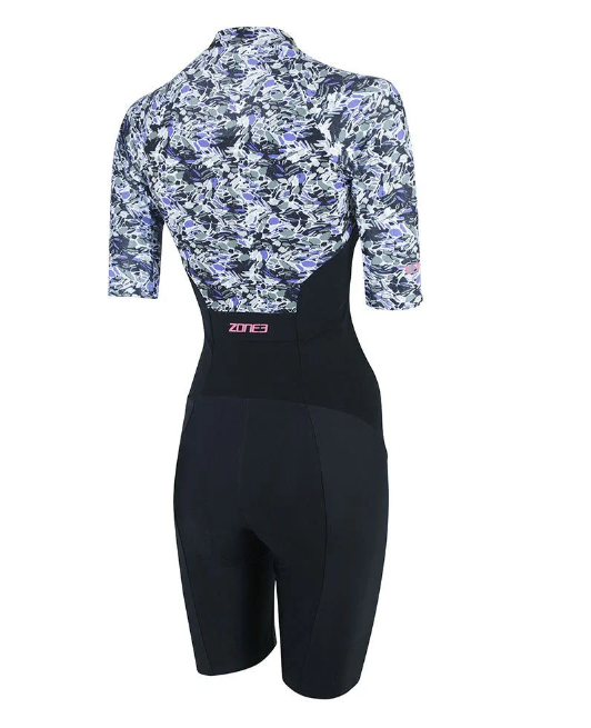 ZONE3 Lava Women's Short Sleeve Trisuit - Black/Khaki