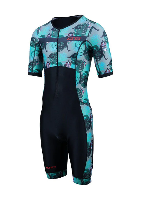 ZONE3 Activate+ Momentum II Mens Short Sleeve Trisuit - Black/Khaki