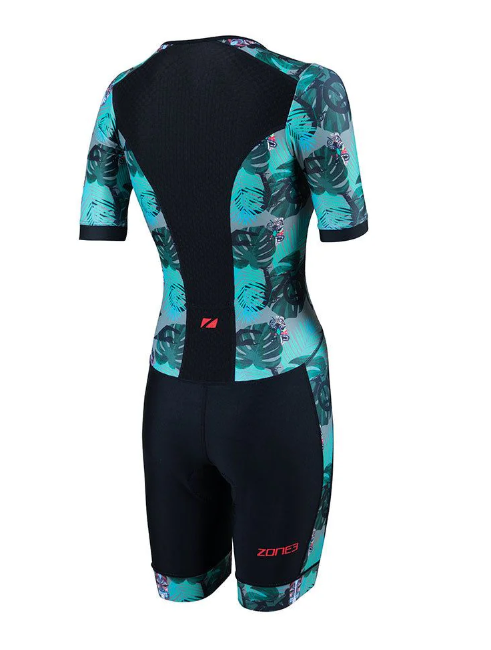 ZONE3 Activate+ Momentum II Women's Short Sleeve Trisuit - Black/Green
