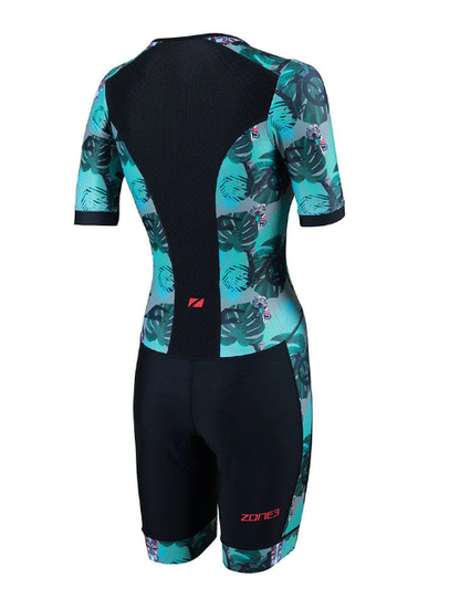 ZONE3 Activate+ Momentum II Women's Short Sleeve Trisuit - Black/Green