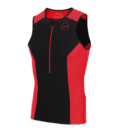 ZONE3 Aquaflo Plus Mens Tri Top - Black/Red