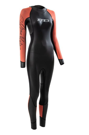 Zone 3 Venture Womens Swim Wetsuit - Black/Orange