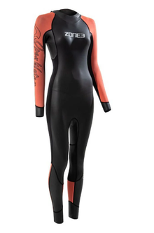 Zone 3 Venture Womens Swim Wetsuit - Black/Orange