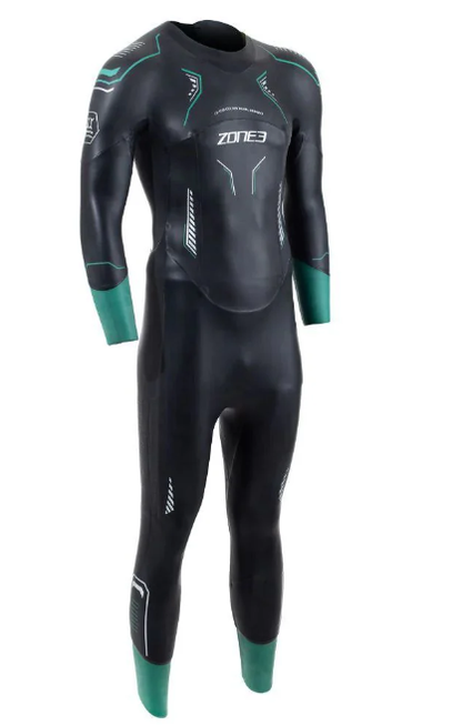 Zone 3 Terraprene¬Æ  Vision Mens Swim Wetsuits - Black/Turquoise