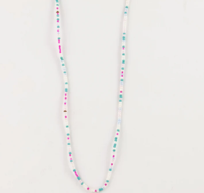 Pineapple Island Alila Dainty Beaded Choker Necklace - Blue