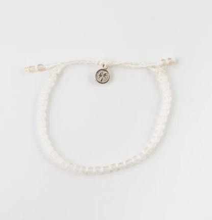 Pineapple Marley Glass Beaded Bracelet - White