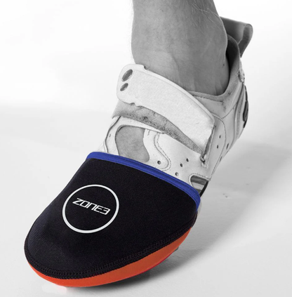 ZONE3 Neoprene Cycle Shoe Toe Cap Warmers - Black/Orange