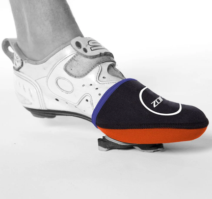 ZONE3 Neoprene Cycle Shoe Toe Cap Warmers - Black/Orange