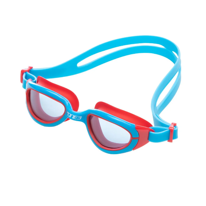 Zone 3 Aquahero Kids Swim Goggles - Blue/Red/Clear Lens