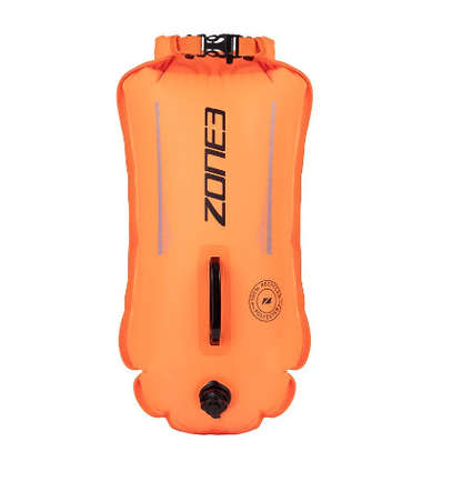 Zone 3 Recycled 28L Swim Safety Buoy/Dry Bag - Hi-Vis Orange