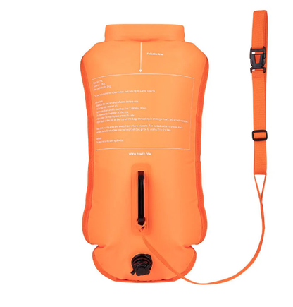 ZONE3 Recycled 28L Swim Safety Buoy/Dry Bag - Hi-Vis Orange