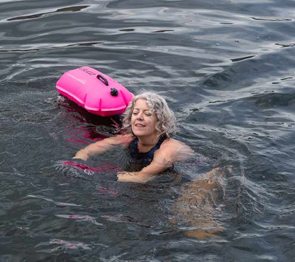ZONE3 Recycled 28L Swim Safety Buoy/Dry Bag - Hi-Vis Pink