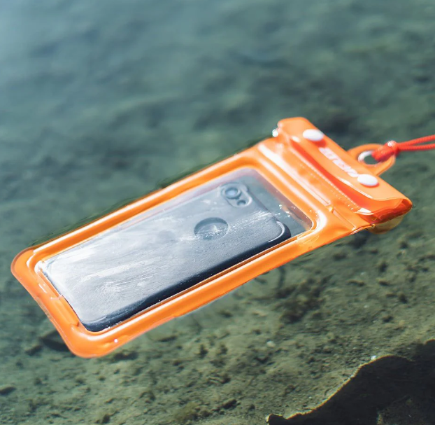 ZONE3 Waterproof Phone Pouch - Transparent/Orange
