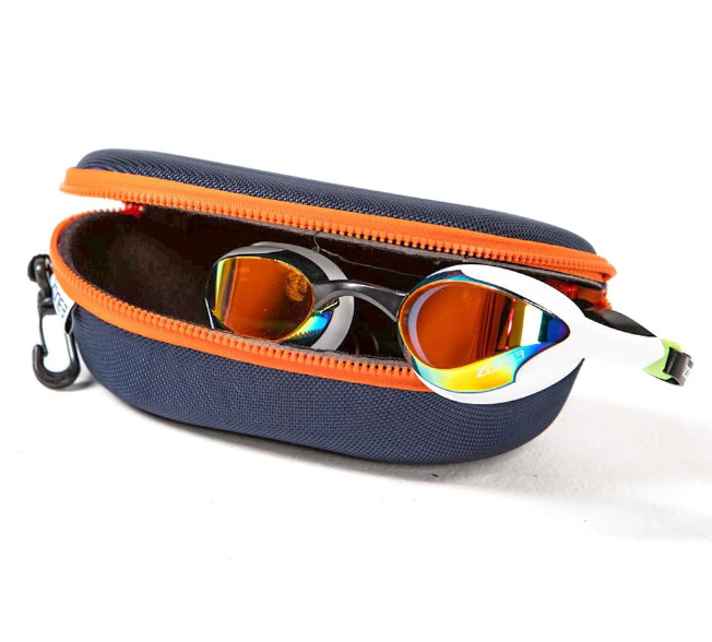 Zone 3 Protective Swim Goggle Case - Navy/Orange
