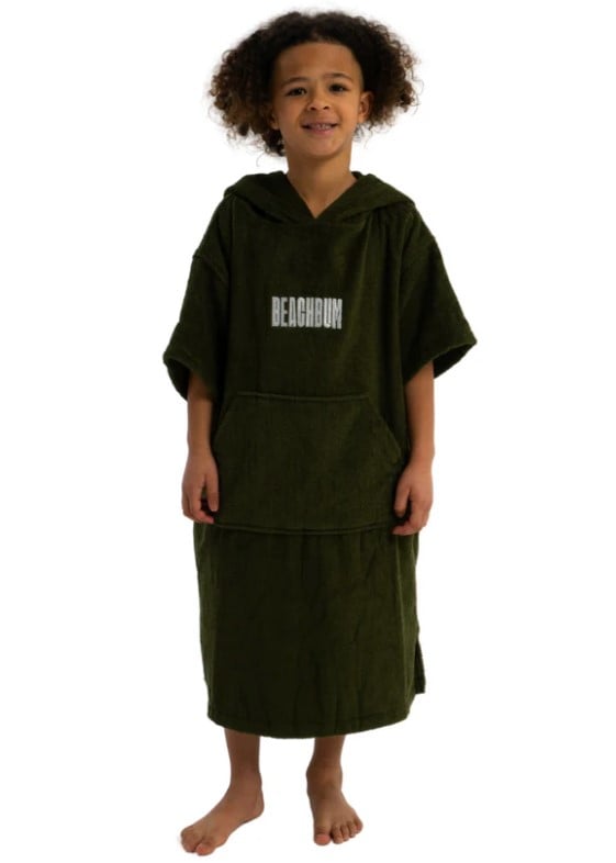 Beachbum Towel Kids Changing Robe - Olive Green