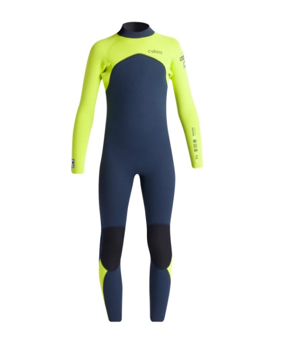 C-Skins NuWave Legend 5/4/3mm Junior Back Zip Wetsuit - Bluestone/Lime