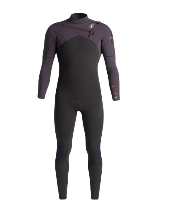 C-Skins NuWave Session 5/4/3mm Mens Chest Zip Wetsuit - Black / Meteor X/ Rust