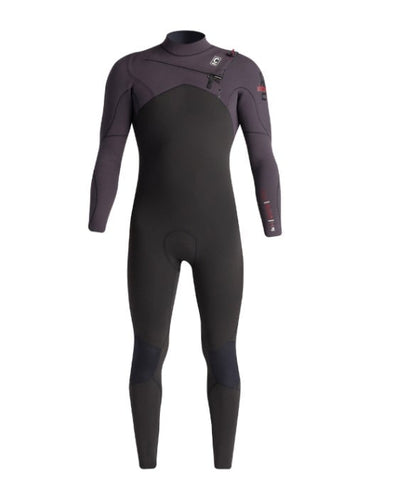 C-Skins NuWave Session 5/4/3mm Mens Chest Zip Wetsuit - Black / Meteor X/ Rust