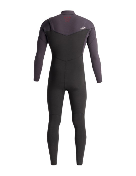 C-Skins NuWave Session 5/4/3mm Men's Chest Zip Wetsuit 2025 - Black / Meteor X/ Rust
