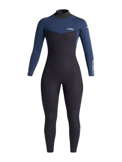 C-Skins NuWave Surflite 5/4/3mm Womens Back Zip Wetsuit - Black/ Bluestone/ Cool Green