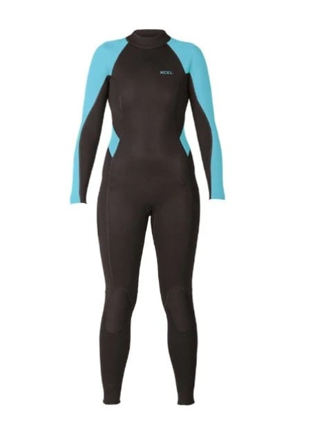 Xcel Axis Flatlock 3/2mm Womens Back Zip Wetsuit - Black/Galacier Blue