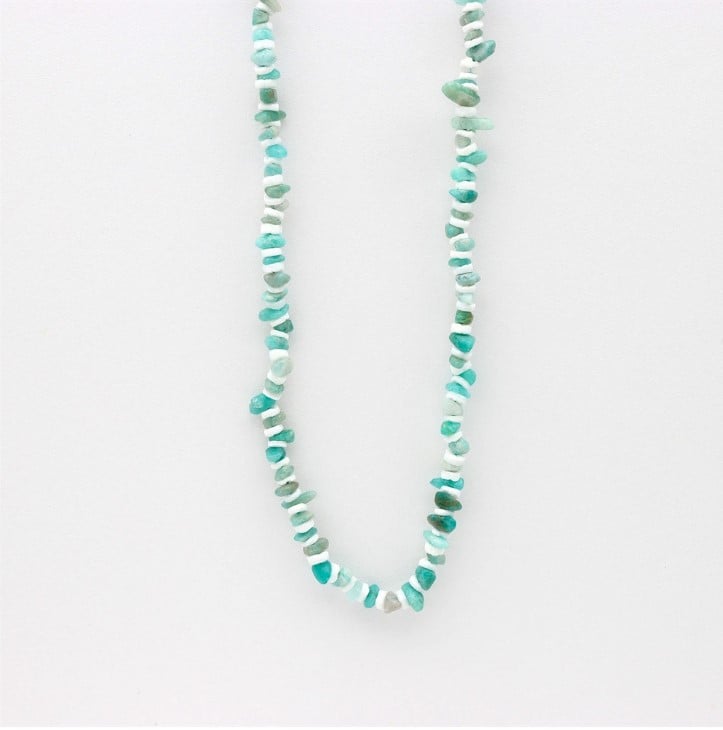 Pineapple Island Dunes Stone Bead Necklace in Pale Blue