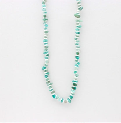 Pineapple Island Dunes Stone Bead Necklace in Pale Blue