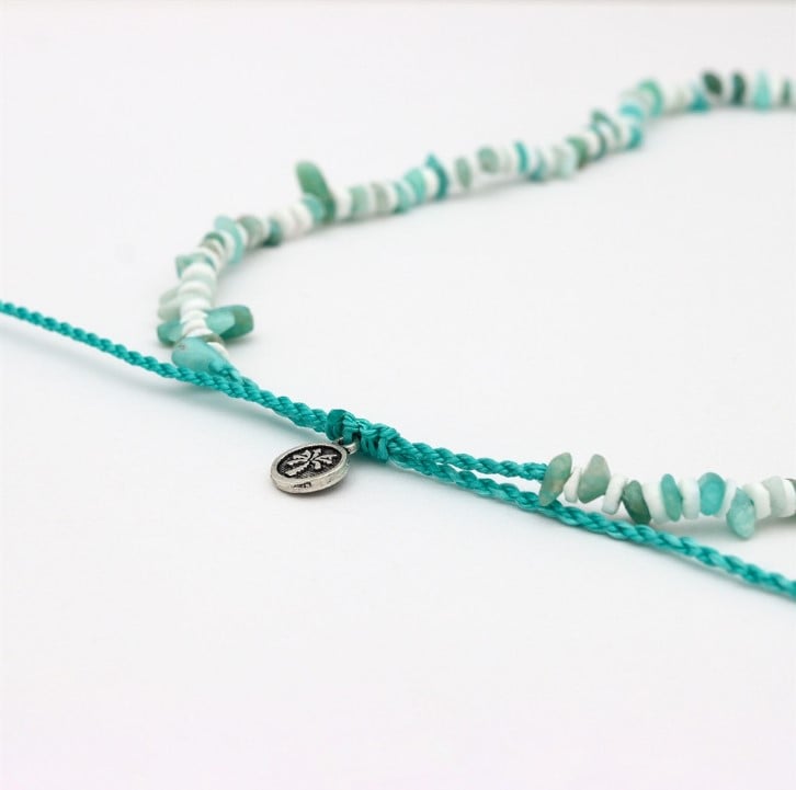 Pineapple Island Dunes Stone Bead Necklace - Pale Blue