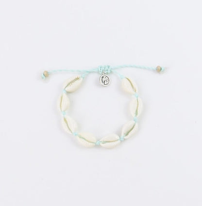Pineapple Island Cowrie Shell Bracelet - Light Blue