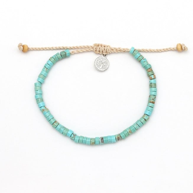 Pineapple Island Adjustable Bead Bracelet - Blue