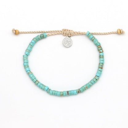 Pineapple Island Adjustable Bead Bracelet - Blue