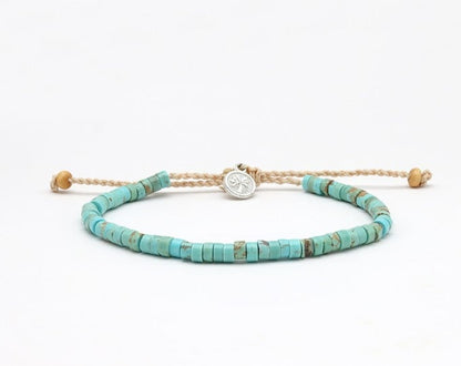 Pineapple Island Adjustable Bead Bracelet - Blue