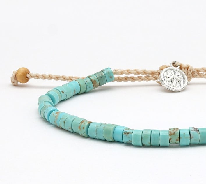 Pineapple Island Adjustable Bead Bracelet - Blue