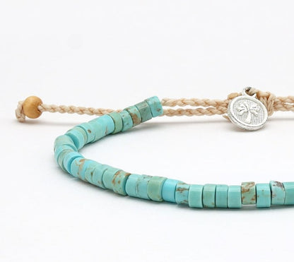 Pineapple Island Adjustable Bead Bracelet - Blue