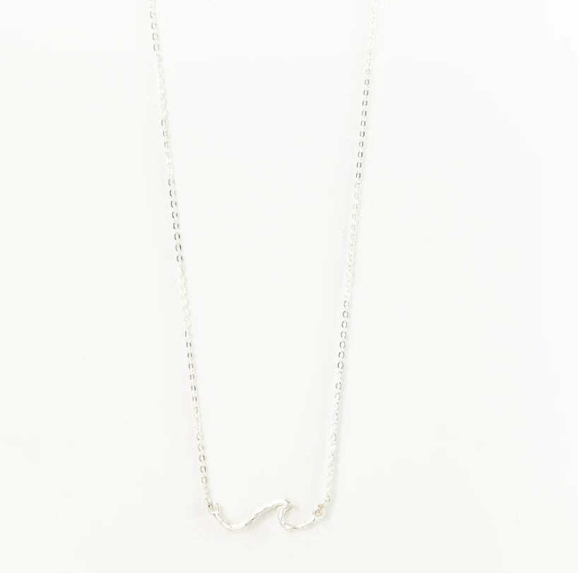 Pineapple Island ASRI Hammered Wave Necklace - Silver