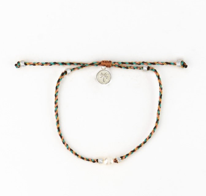 Pineapple Island Bora Freshwater Pearl Surf Anklet - Black