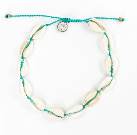 Pineapple Livadi Cowrie Shell Anklet - Turquoise
