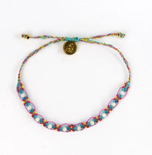 Pineapple Island Vermelha Surf Anklet - Aqua/Pink