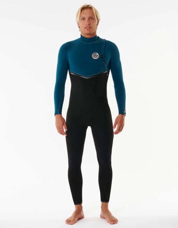 Rip Curl E Bomb 3/2mm Mens Zip Free Summer Wetsuit - Blue/Green
