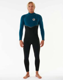 Rip Curl E Bomb 3/2mm Mens Zip Free Summer Wetsuit - Blue/Green