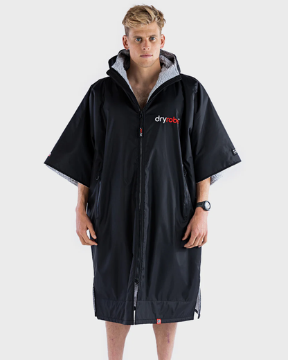 Dryrobe Advance Short Sleeve Changing Robe - Black / Grey
