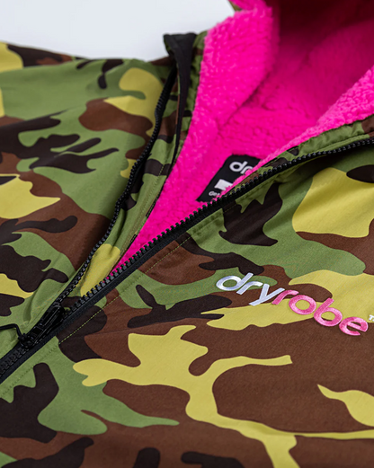 Dryrobe Advance Long Sleeve Changing Robe - Camo / Pink