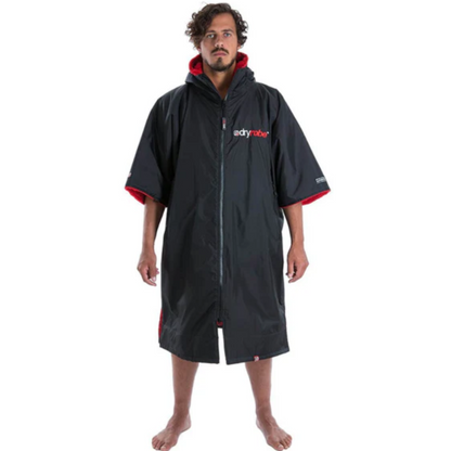 Dryrobe Advance Short Sleeve Changing Robe - Large - Black / Red
