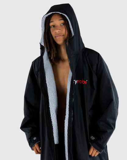 Dryrobe Advance Adult Long Sleeve Changing Robe - Black / Grey