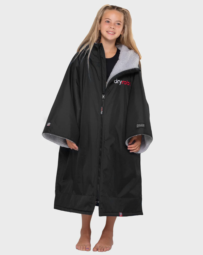 Dryrobe Advance Long Sleeve Kids Changing Robe - Black / Grey

